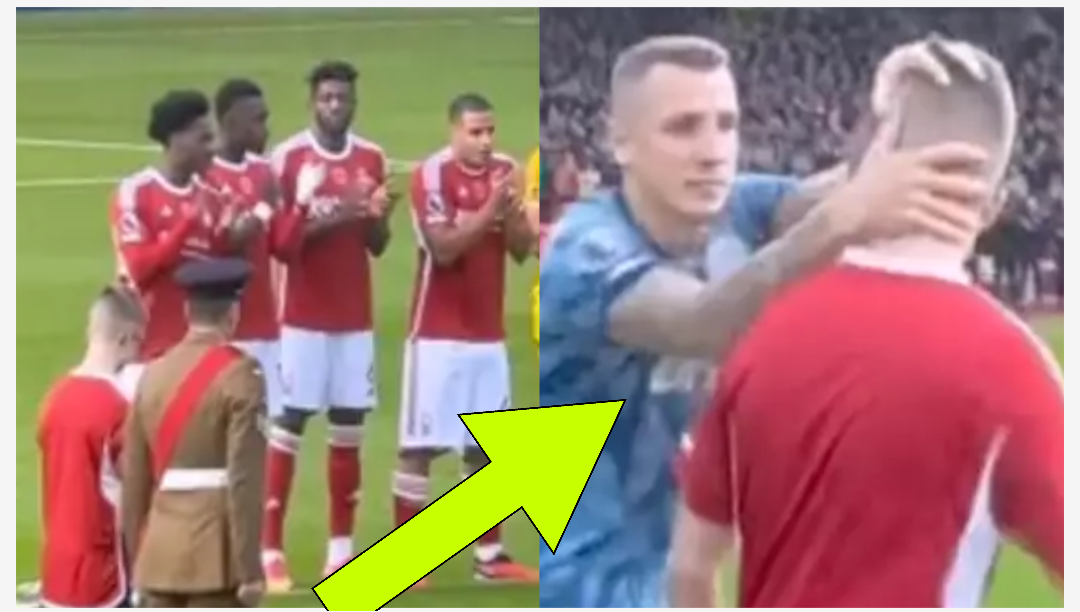Nottingham Forest and Aston Villa players console distraught fan after Remembrance tribute ends early