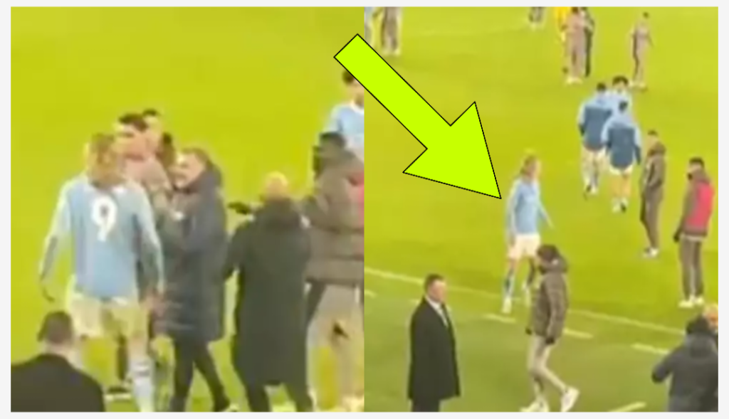 Footage shows what happened as Erling Haaland stormed off the pitch after Man City vs Spurs