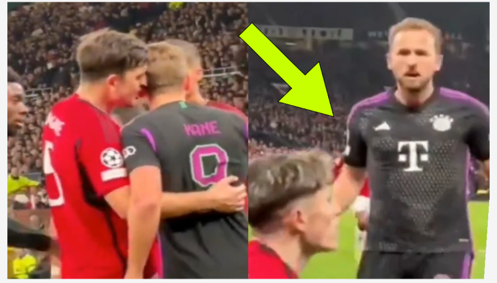 Harry Kane being held back in angry confrontation with Alejandro Garnacho